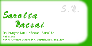 sarolta macsai business card
